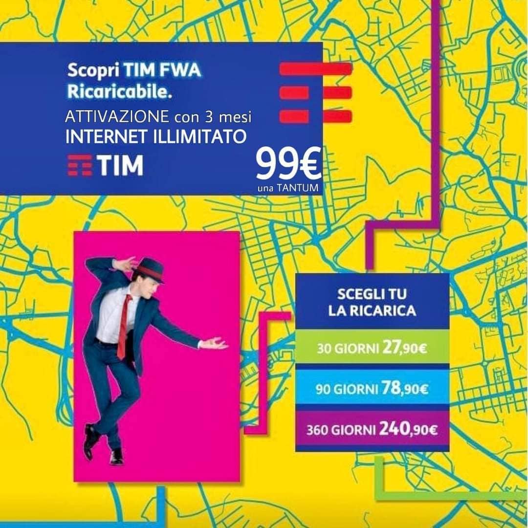 Modem TIM con Giga illimitati, Ricaricabile e Senza Vincoli e 3 Mesi i