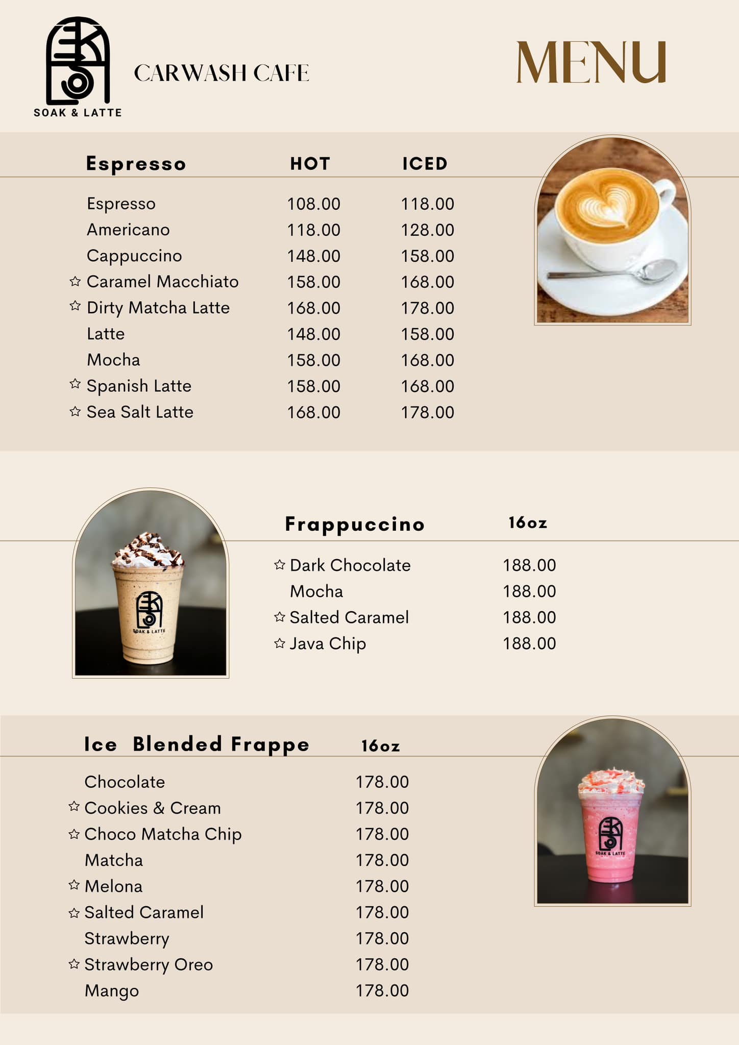 SOAK & LATTE - Updated menu | Facebook