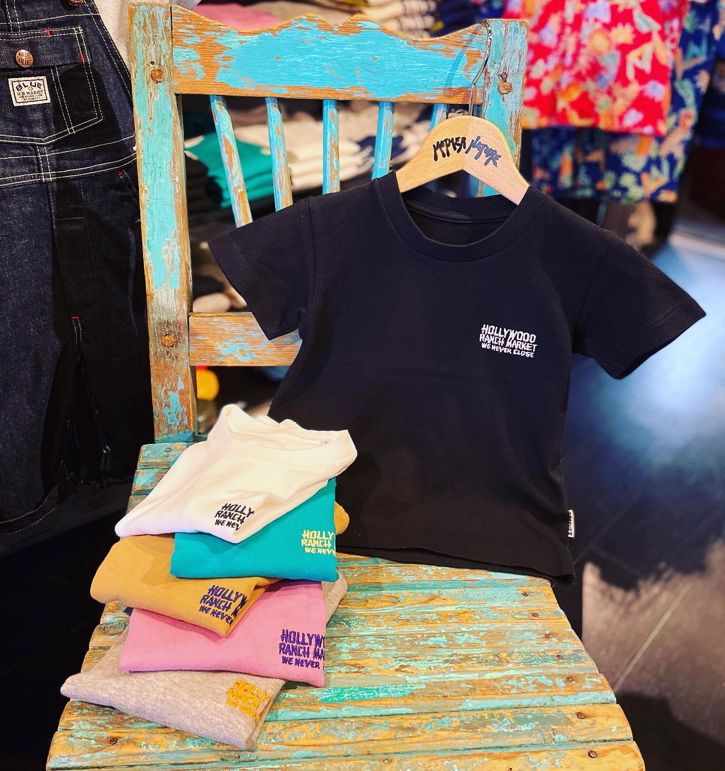 BLUE - 【HOLLYWOOD RANCH MARKET】﻿ ﻿ Old Time Logo Tee Kids 