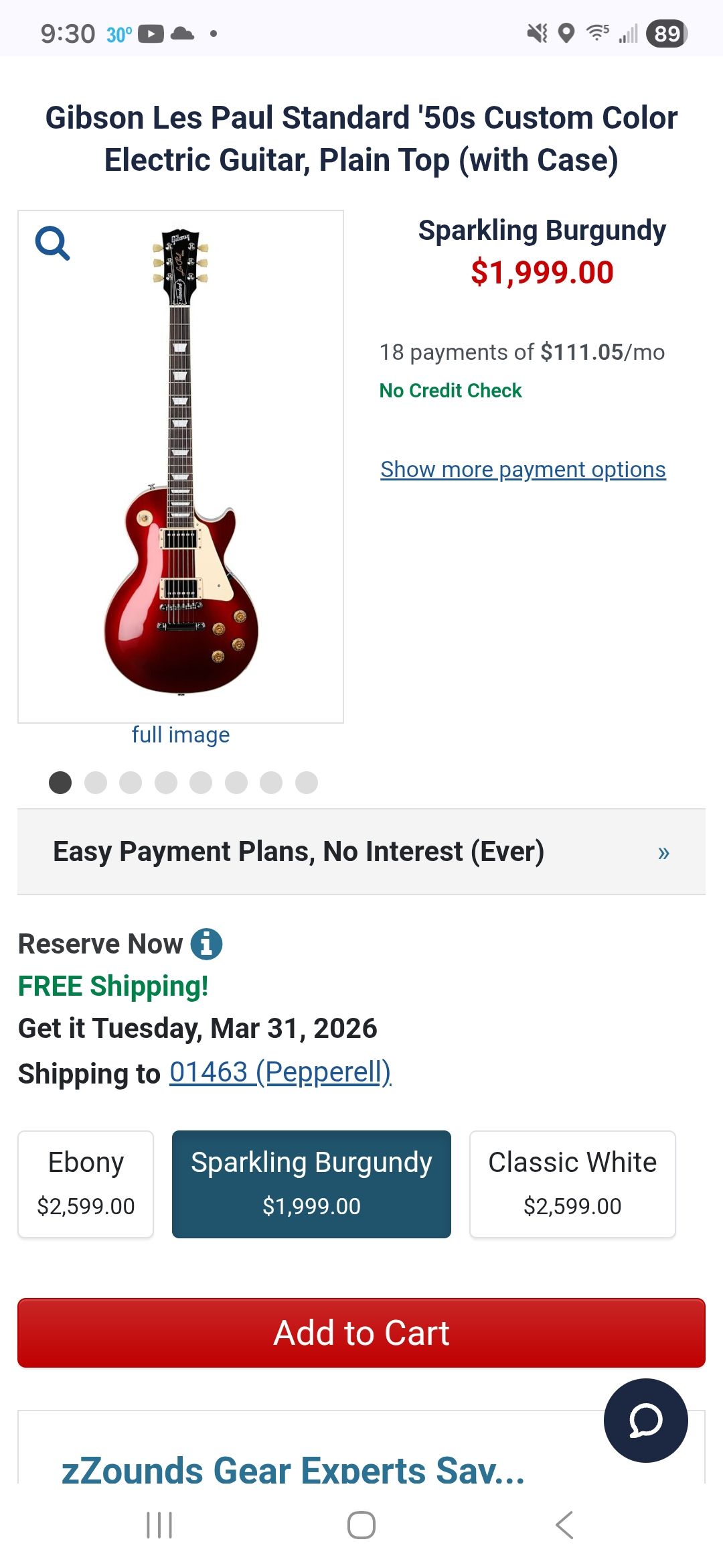 When did standard guitars become $2k-$2.5k?