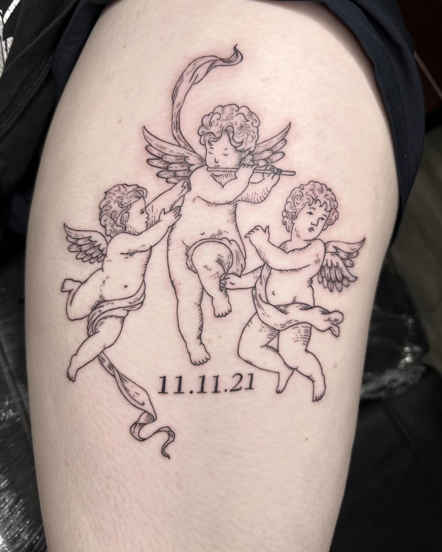Jazzy's first tattoo! @jaz.marshall1234 #tattoo #blackworktattoo