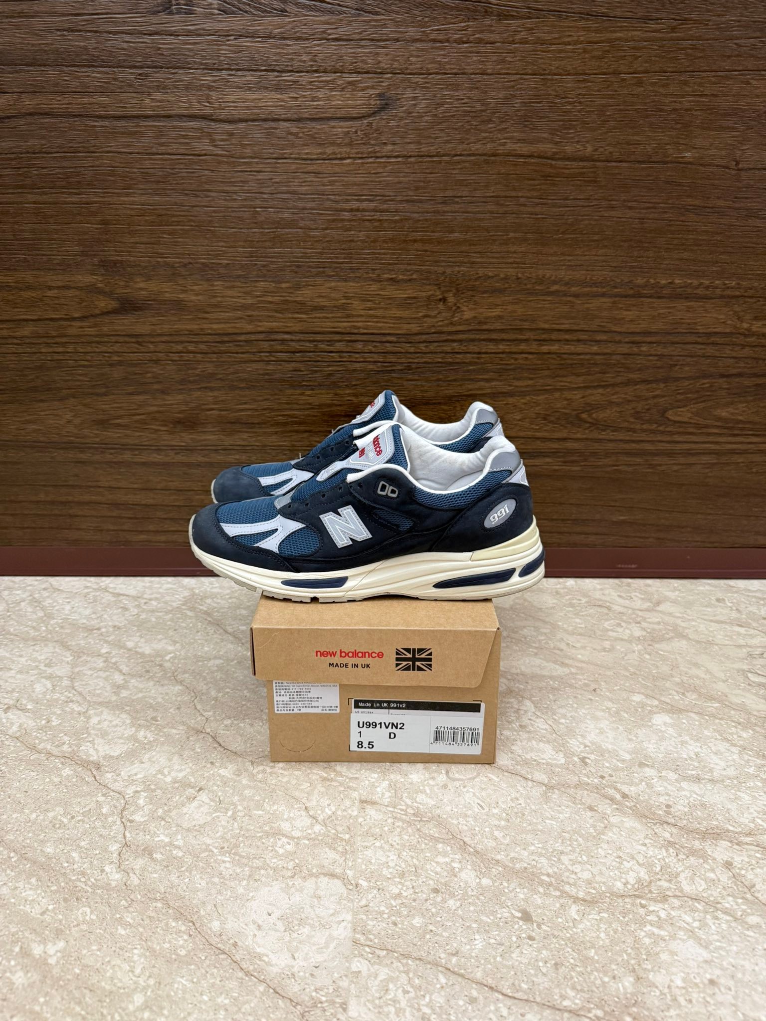 收購閒置球鞋【目的】：出售【商品】：New balance 991VN2 991V2 海軍 