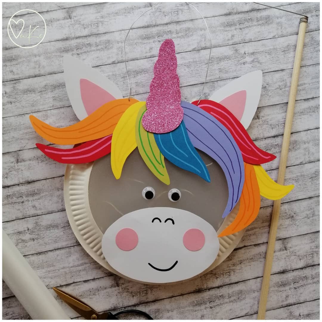 Verwunderlich Laterne Aus Pappteller Einhorn Ebenbild