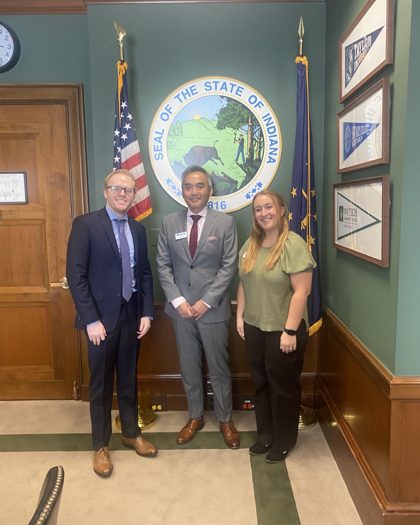South - Burke Miller from Sen. Young's office (left) met with Eddy Riou ...