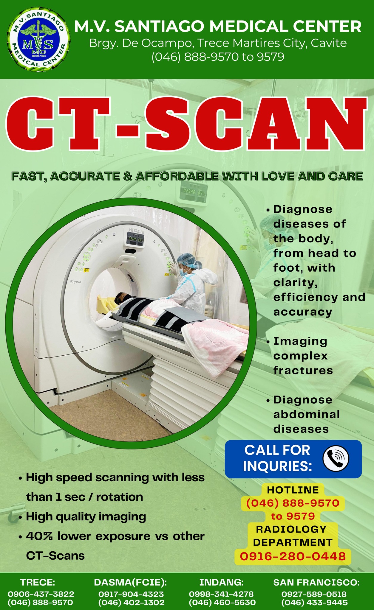 M. V. Santiago Medical Center - Our CT scan is quick and provides clear ...