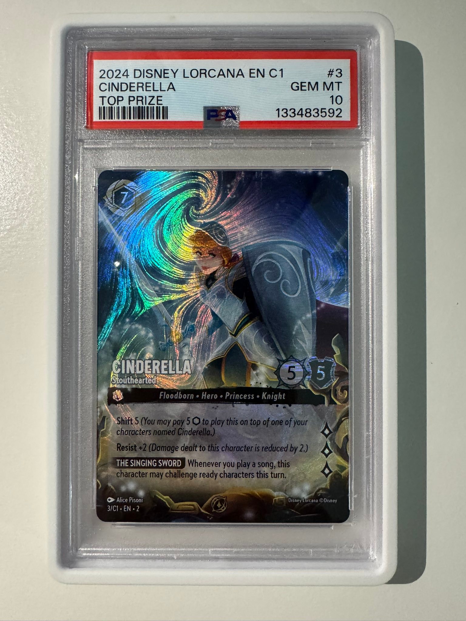 Disney Lorcana Cinderella Stouthearted PSA 10 for sale