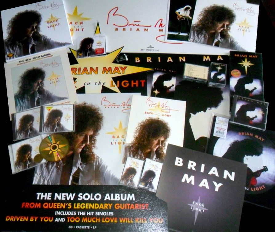 Brian May Back to the Light promo poster and stand