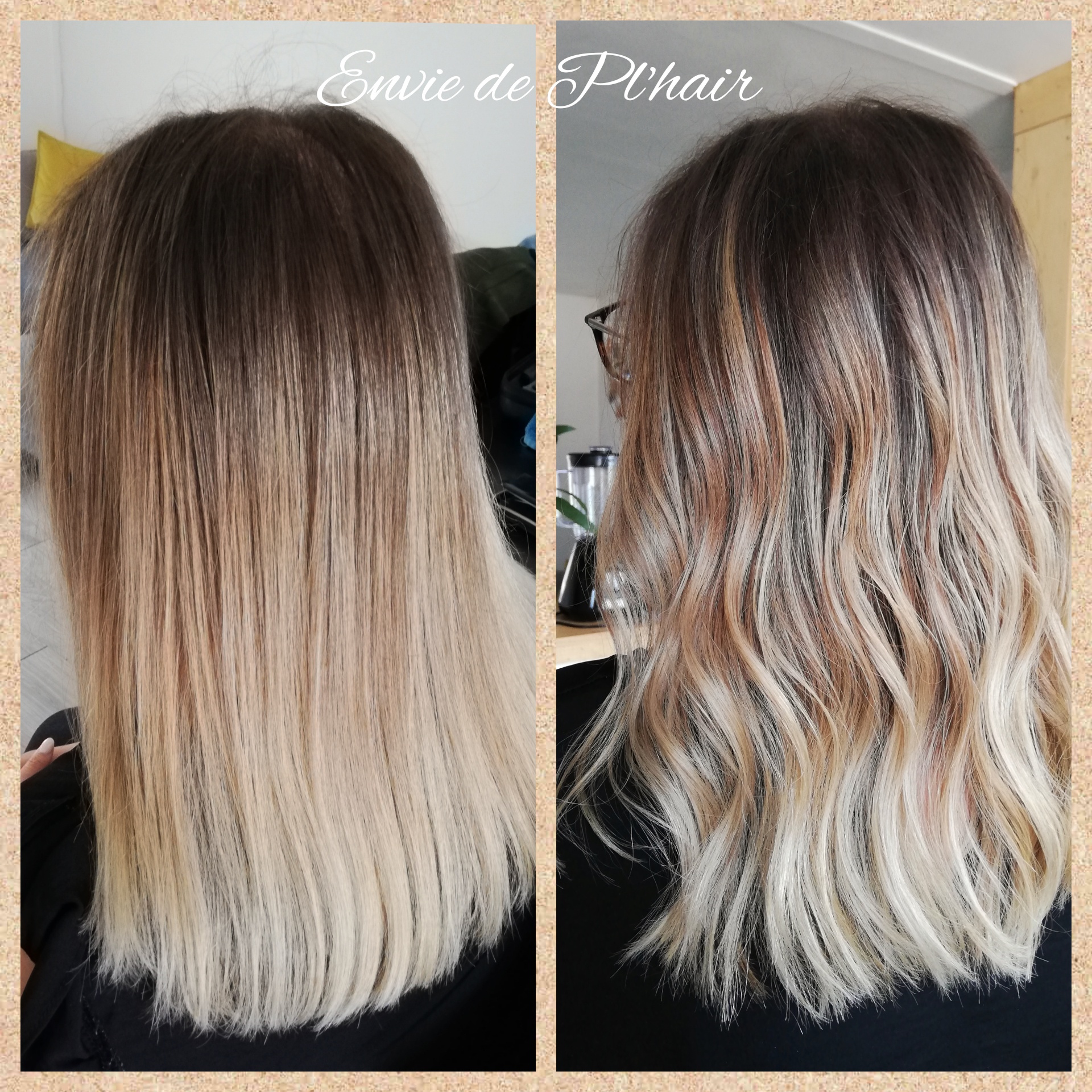 Ombré Hair Blond Cheveux Lisse