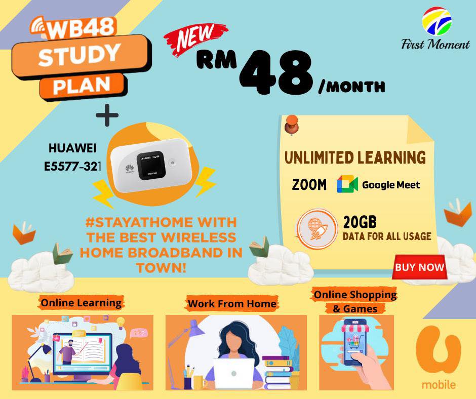 新配套 ️每月只需RM48🥳无限... - U Mobile Lotus Parit Raja - First Moment