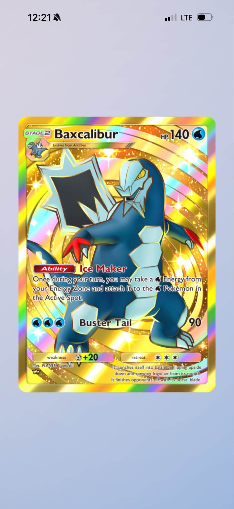 baxcalibur pokemon card 210 193 (Graded) Case RarityRare Hit Points160 HP Ability Super Cold As often as you like during your turn Baxcalibur | Pokemon TCG Pocket