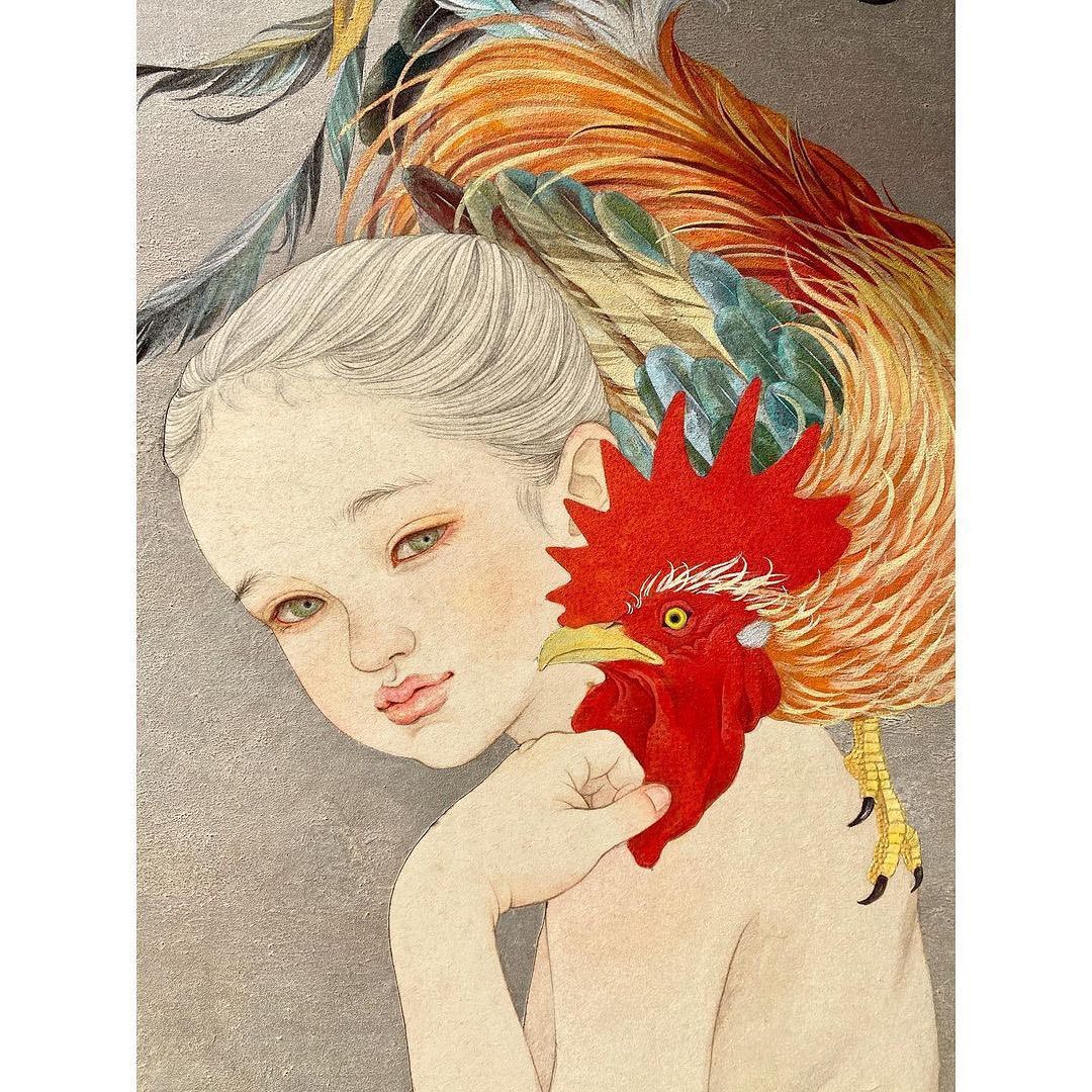 Art Hub Media - #MasumiYamamoto ’s art work!﻿ 日本画を描かれている #山本真澄 さん。子どもは神 ...