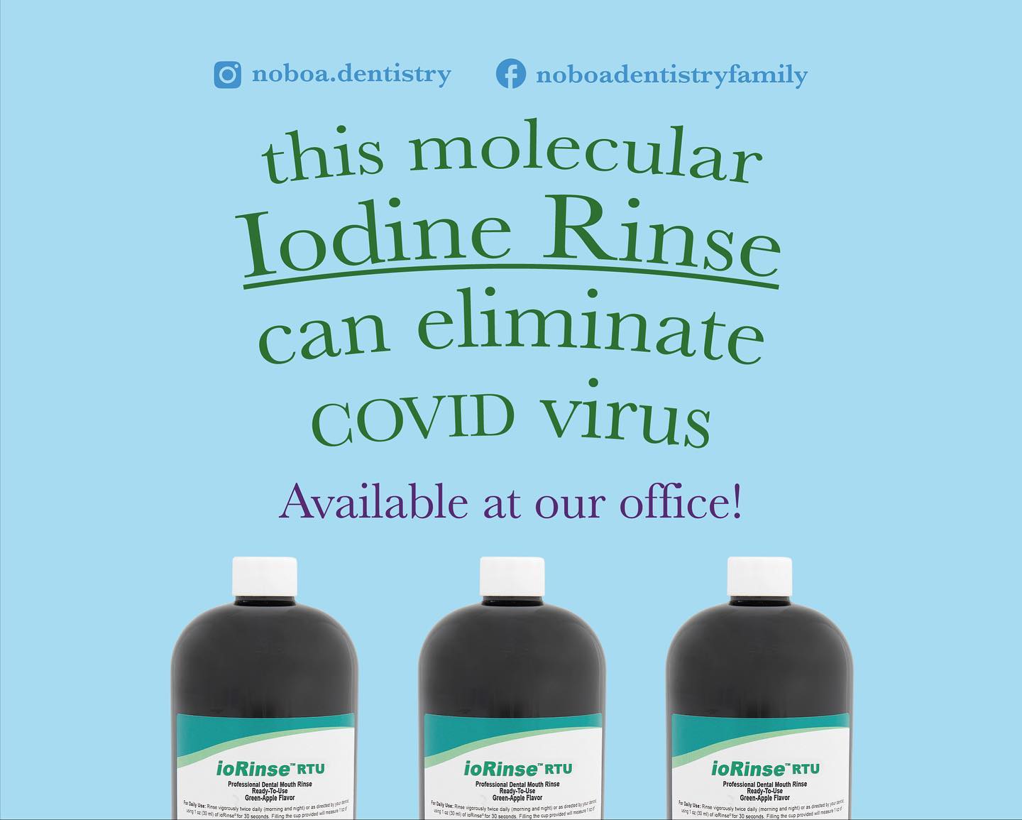 Noboa Dentistry - 🚰 Io-Rinse can eliminate the COVID-19...