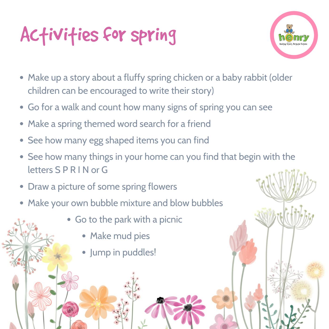 HENRY - It's the start of Spring! Here are some ideas for...