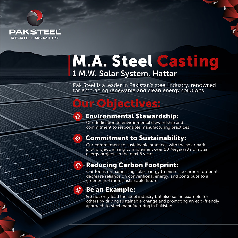 Pak Steel - Our 1 MW solar plant in Hattar is a testament...