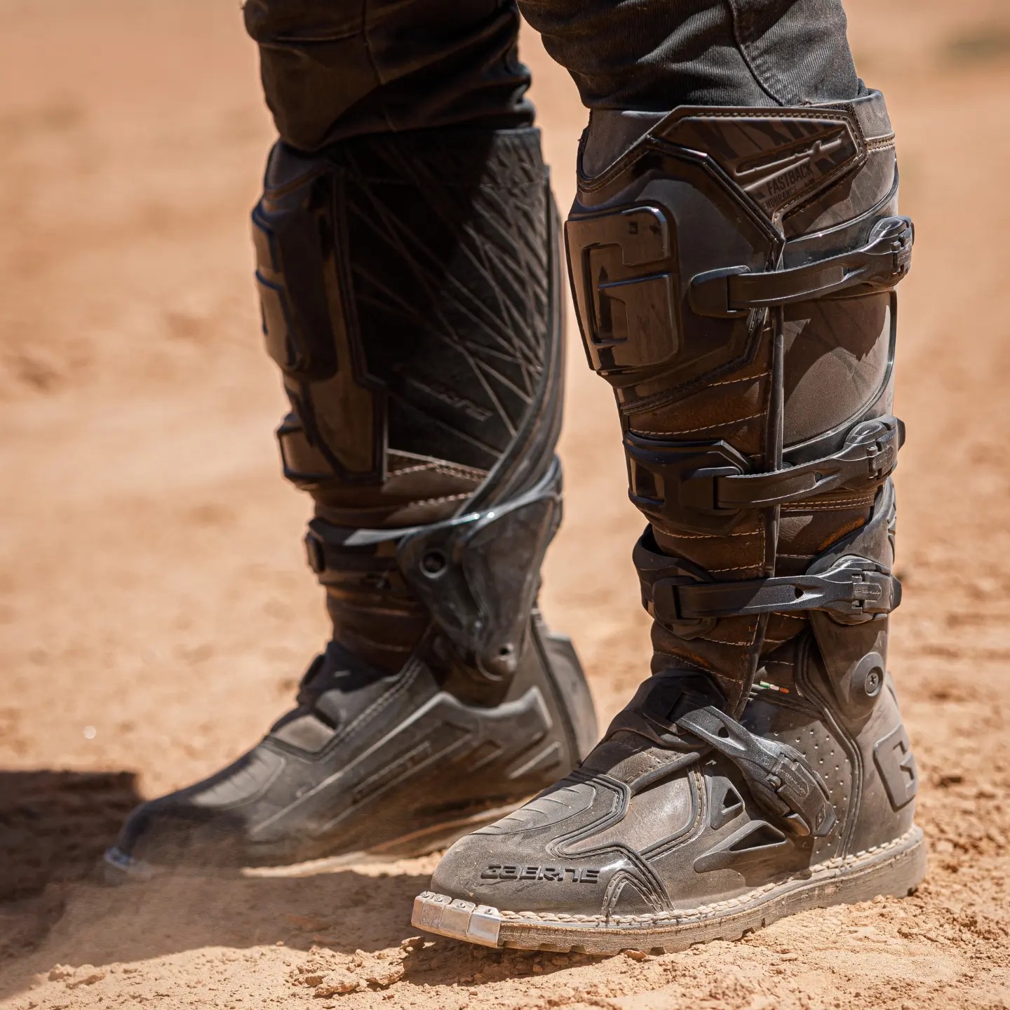 Kicking up dust in the Fastback Endurance Enduro boots! From the 