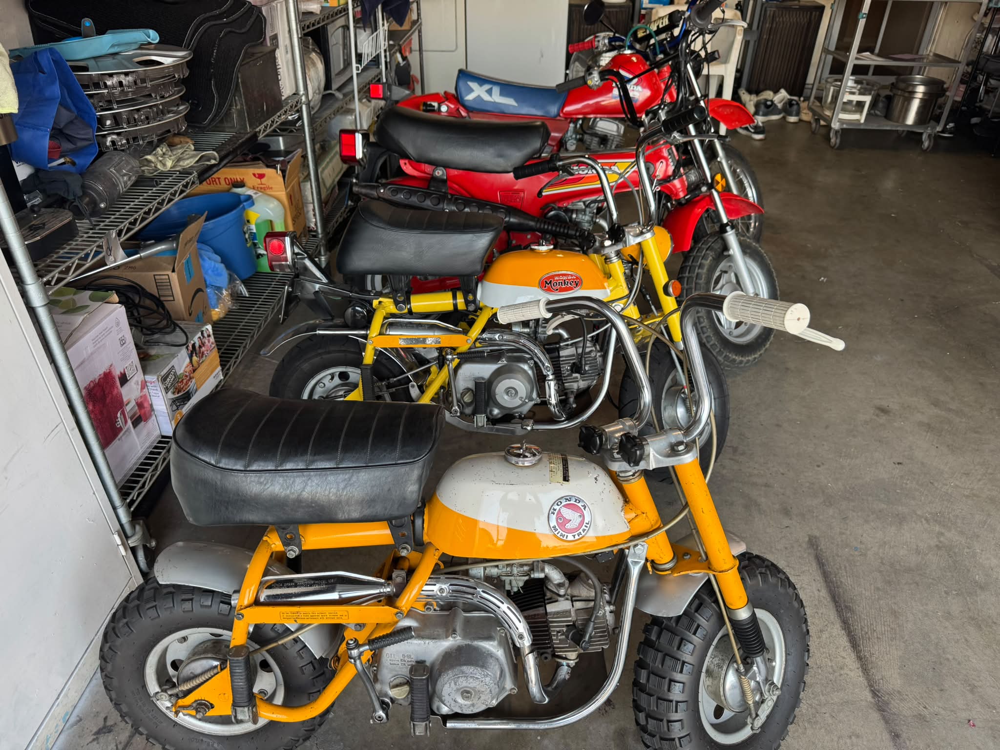 Honda Z50, CT70, XL80s, and XR100 motorcycles started again