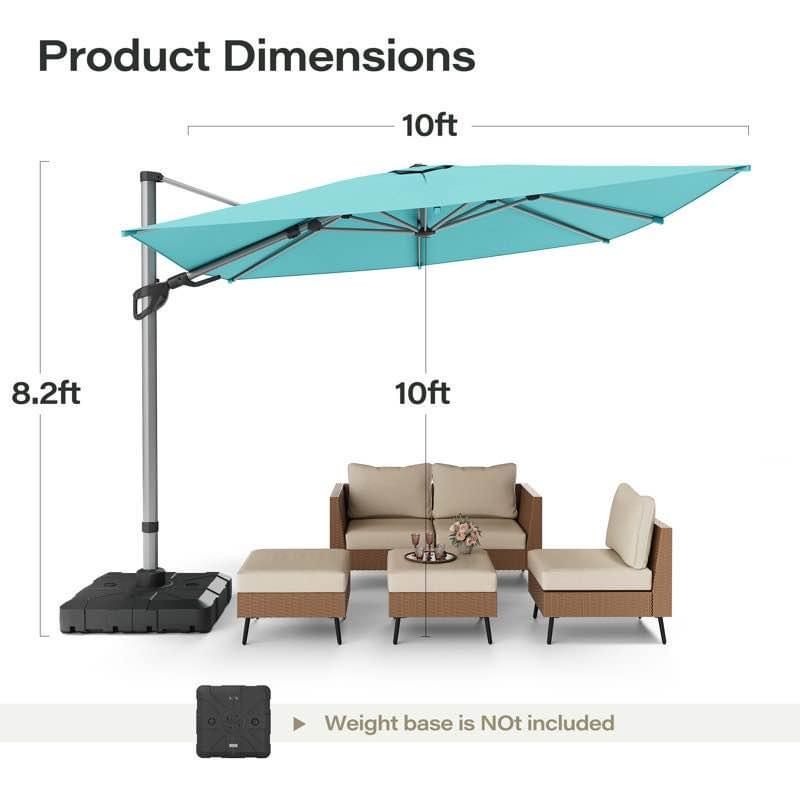 allen roth 10-ft square offset patio umbrella grey 10 FT Cantilever with 360 Rotation Tilt Adjustment, Outdoor Umbrella with Aluminum Pole : Patio, Lawn & Garden The round cantilever umbrella is made from high LAUSAINT HOME 10 Ft Patio