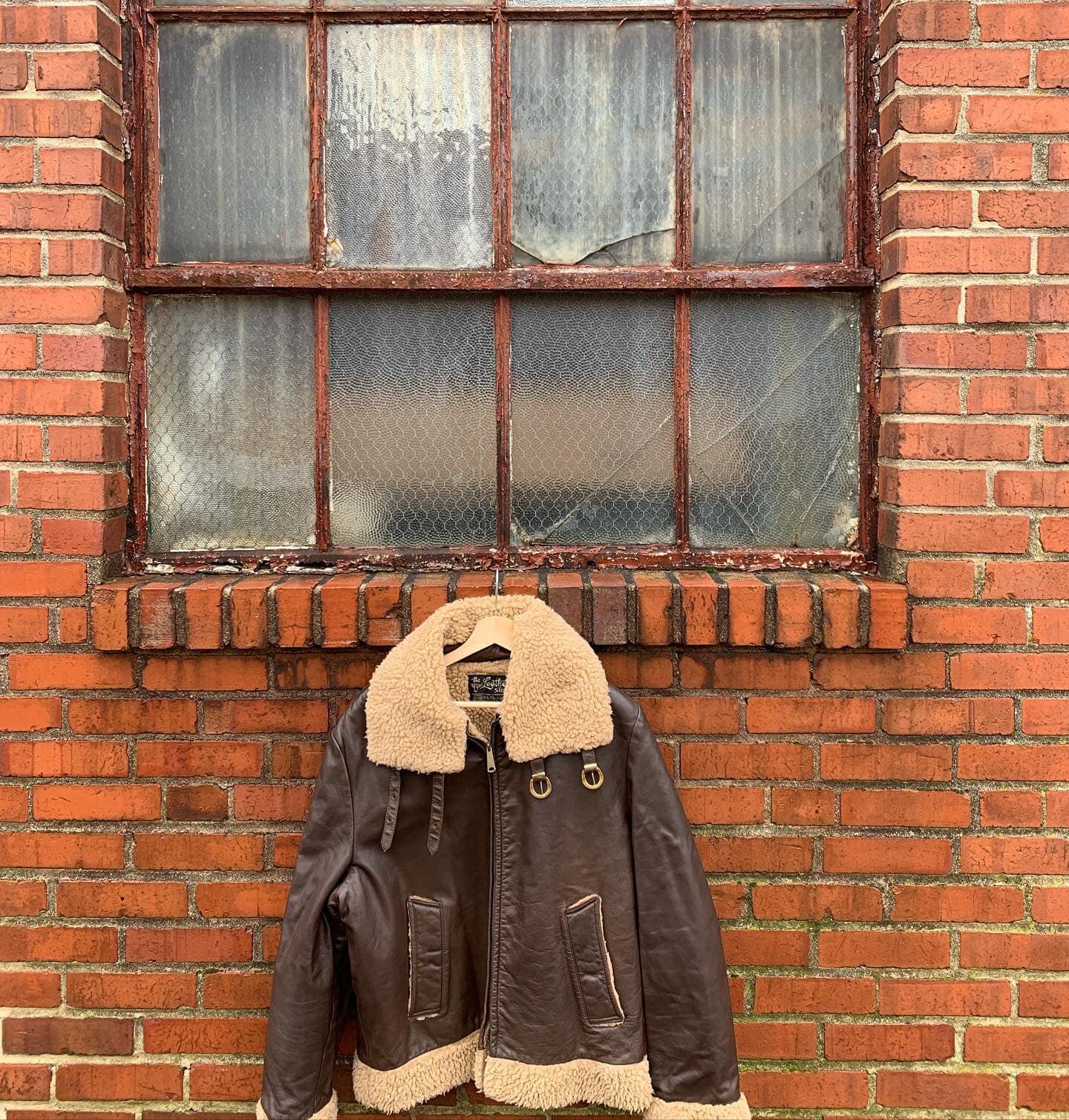 Vintage Hill & Archer Gray Leather Bomber Jacket Mens Size 42 