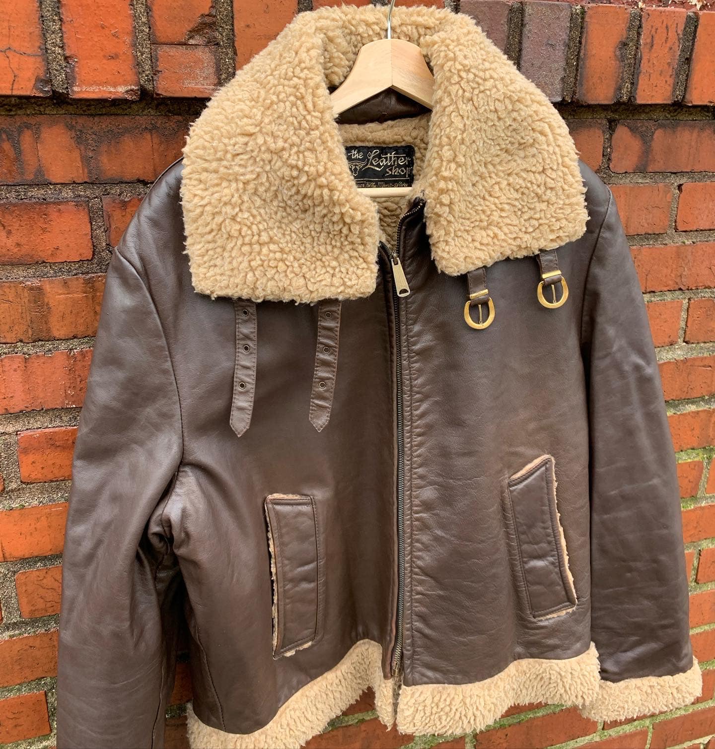 Vintage Hill & Archer Gray Leather Bomber Jacket Mens Size 42 