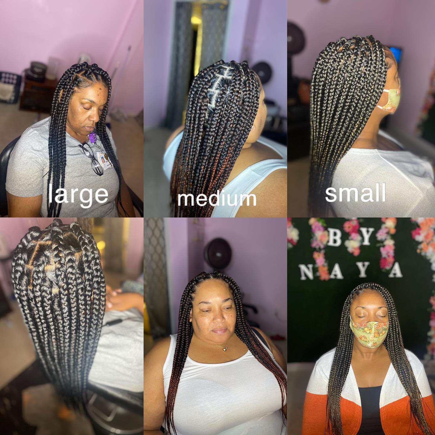 Size Chart for box braids🤎 - tresses.by.nayaa
