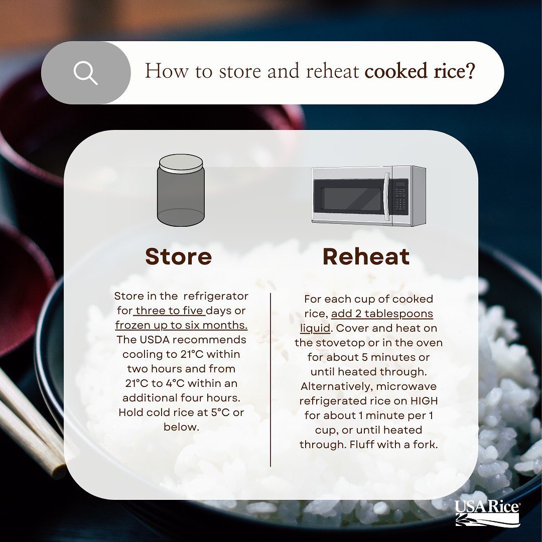 USA Rice Singapore - Storing and reheating cooked rice properly is ...