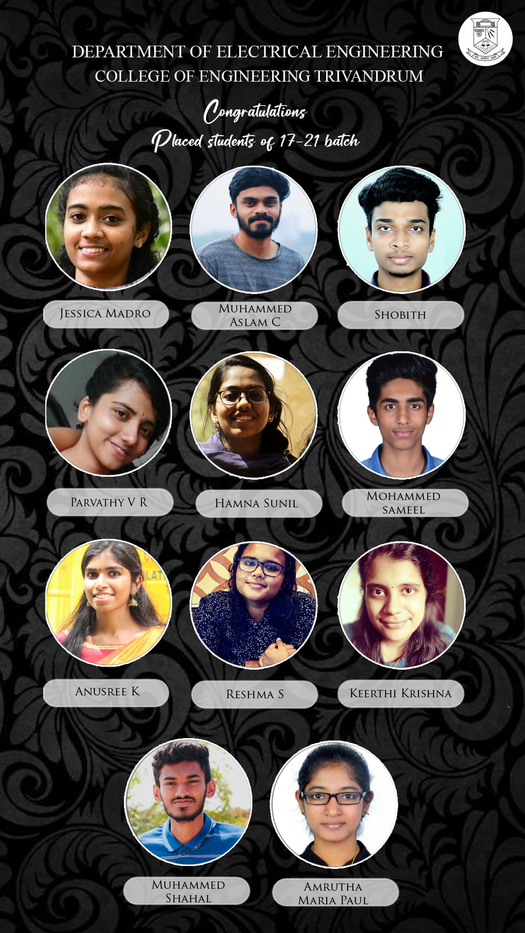 Department of Electrical Engineering, College of Engineering Trivandrum ...