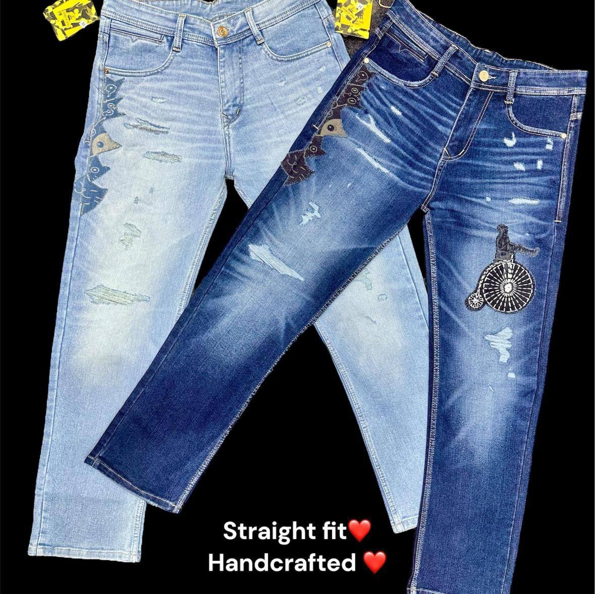 Jeans design process 😍 Final look amazing Spray se bana killer design 👖 ...