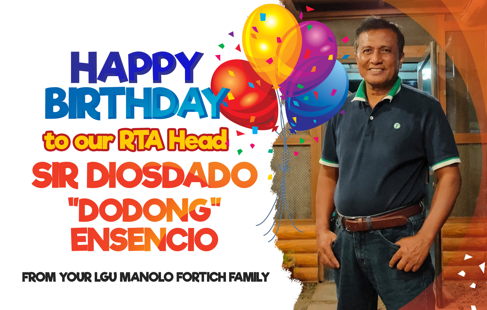 Happy birthday to our RTA head, Sir... - LGU Manolo Fortich | Facebook