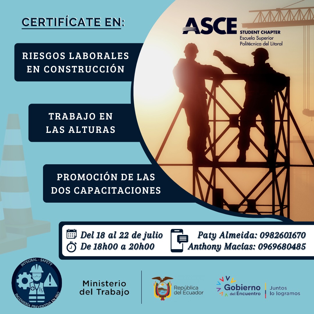 📌 *ASCE-ESPOL* trae para ti las *certificaciones*: 👷🏻‍♀️👷🏻‍♂️ ...