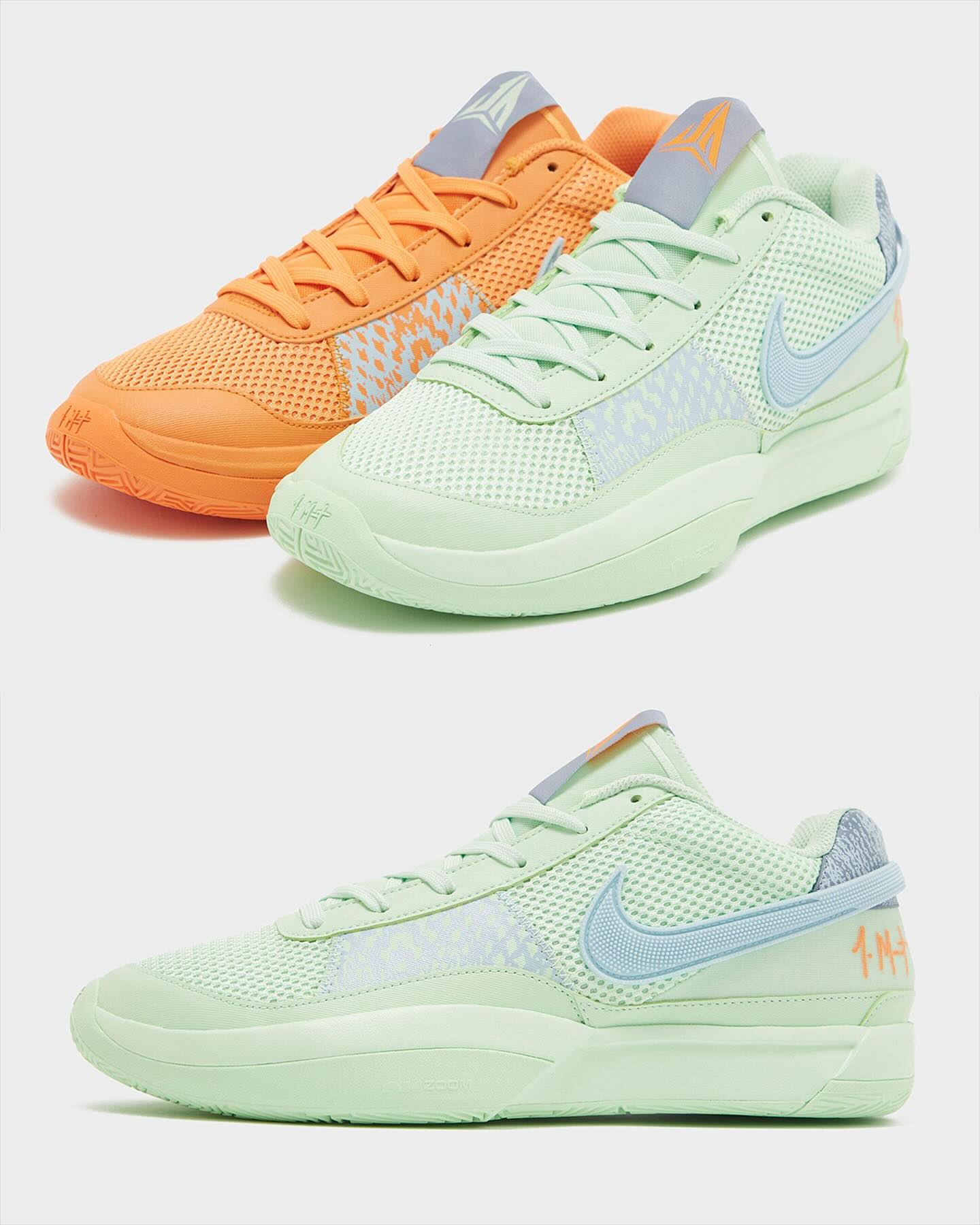 Bright Mandarin and Vapor Green dress up the newest Nike Ja 1
