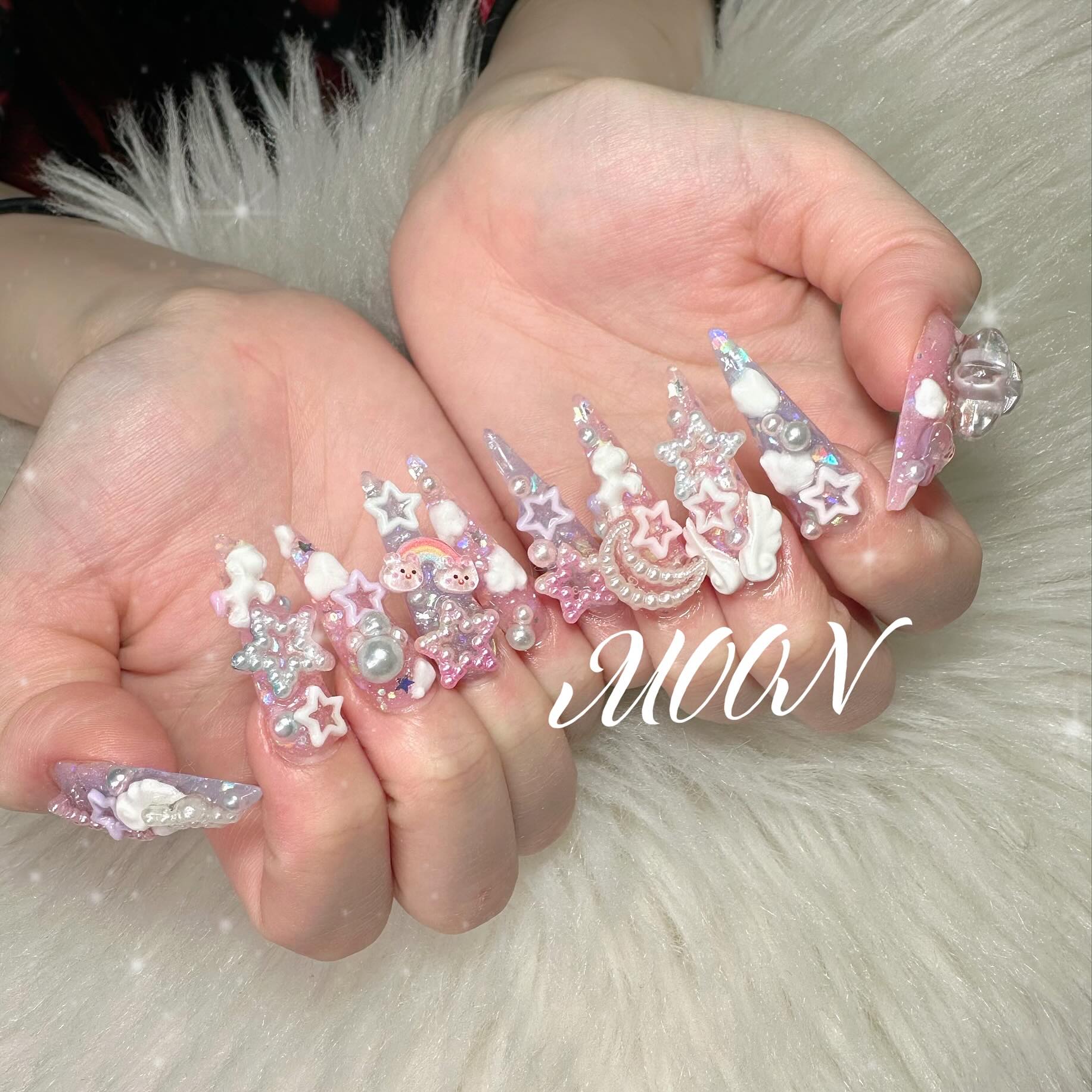夢かわネイル🦄 . #ギャルネイル#y2kネイル#地雷ネイル#量産型ネイル