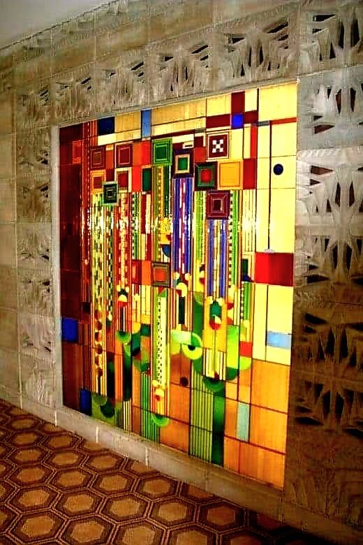 フランク・ロイド・ライト ヴィンテージステンドグラス アリゾナビルトモアリゾート Stained glass, Frank Lloyd Wright Arizona Biltmore Hotel, Phoenix
