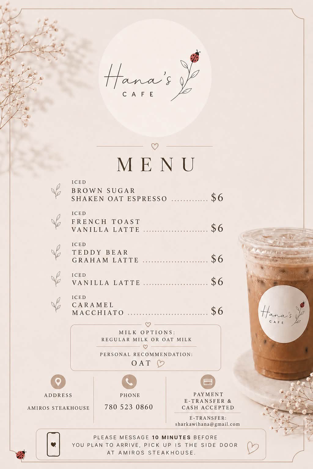 Hana's Cafe open today with pre-order option | High Prairie, AB
