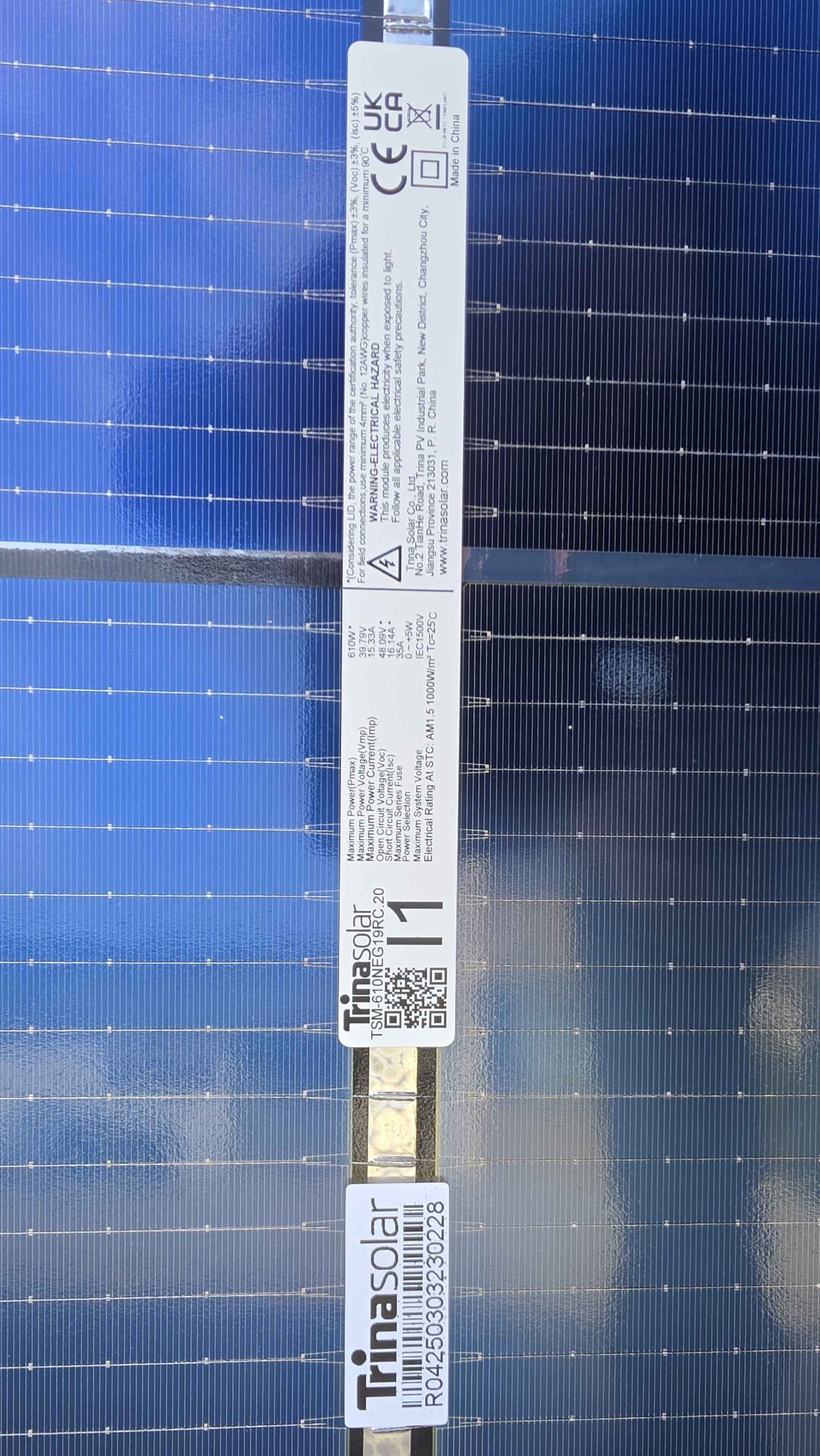 Solárny panel TRINA SOLAR 610W bifacial dual glass mono N-TYPE TOPCON ...