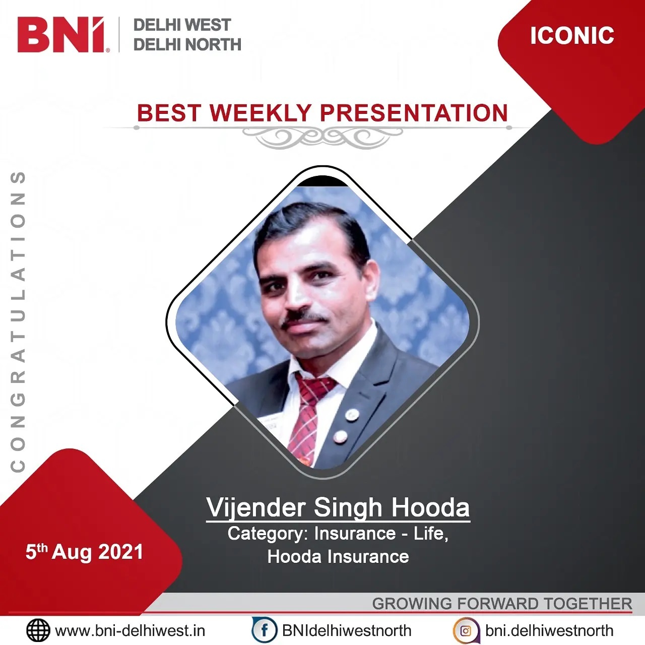 BNI New Delhi - Congratulations Mr Hooda for winning the...