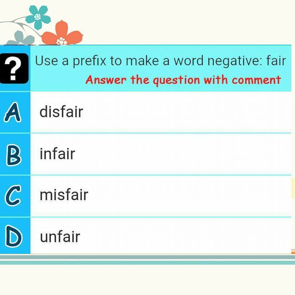 Play Learn ما هو عكس كلمة Fair Choose The Correct Answer And Put It In The Comments اختر اﻹجابة الصحيحة و ضعها في التعليقات Facebook