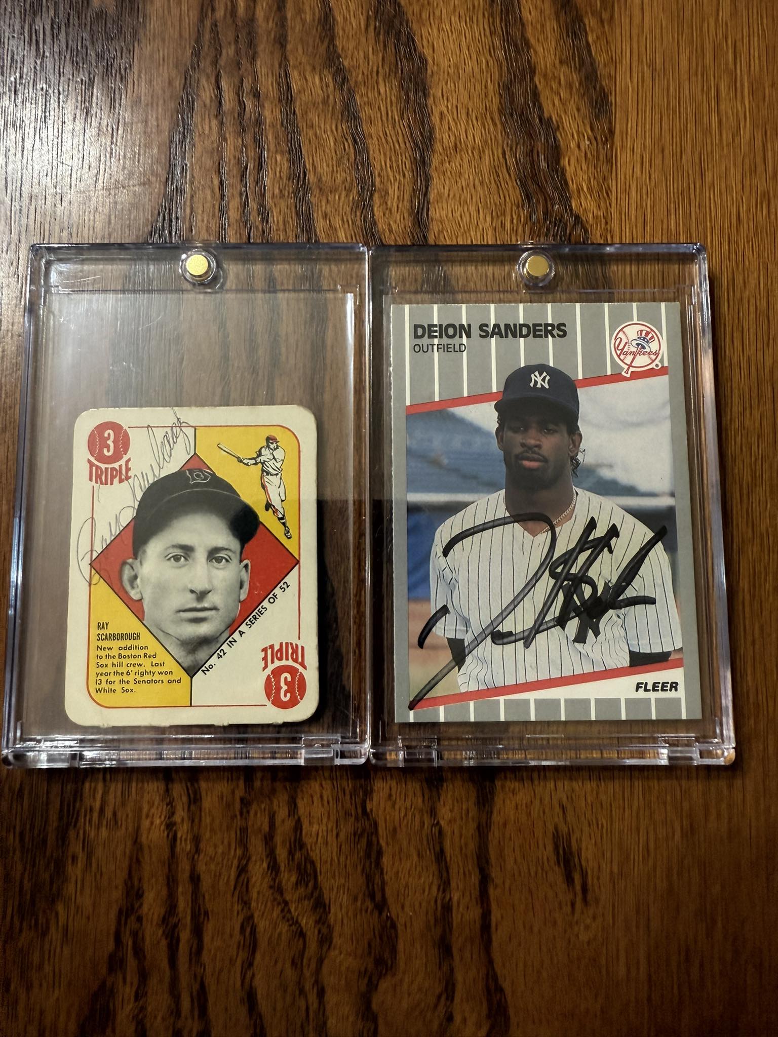 1951 Topps and 1989 Fleer signed baseball cards