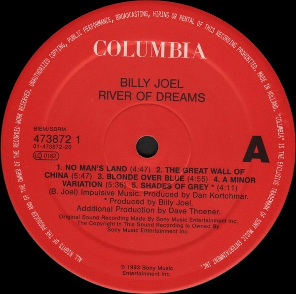 Billy Joel's River of Dreams album on LP