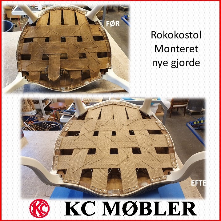 KC Møbler - montering af nye gjorde på rokokostol...