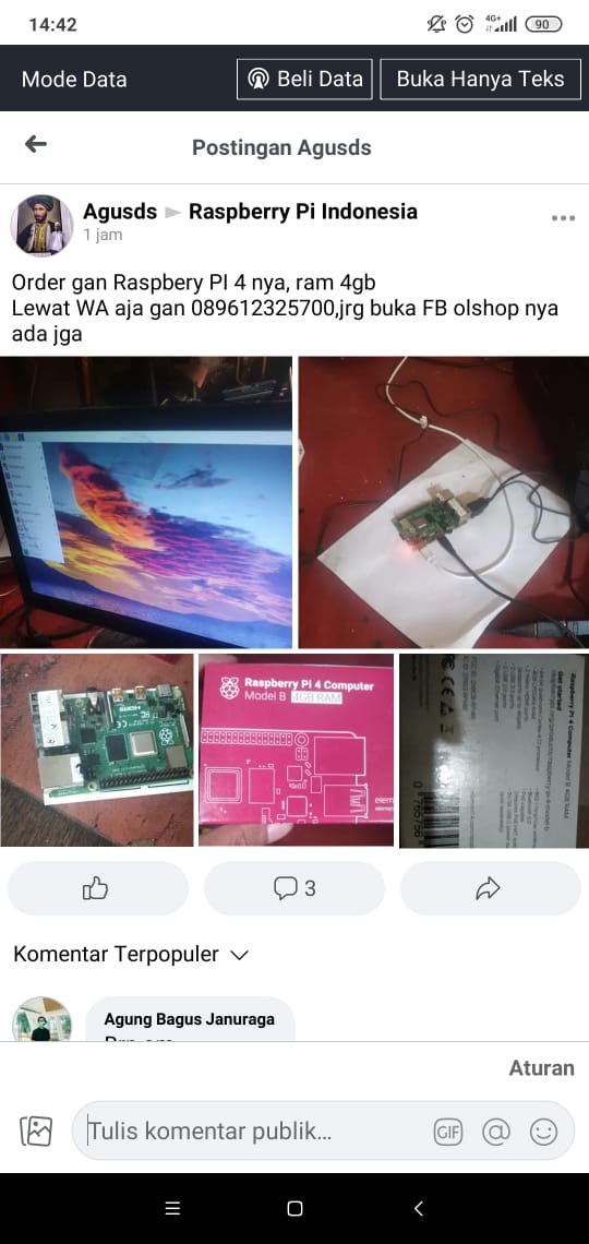 Raspberry Pi Indonesia | Raspberry Pi 4B 4gb, kondisi minus HDMI 1 ...