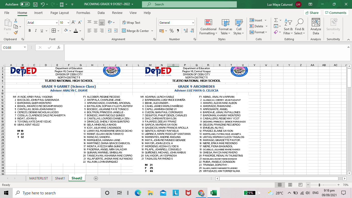 as of... - DepEd R7-CCD-Tejero National High School | Facebook