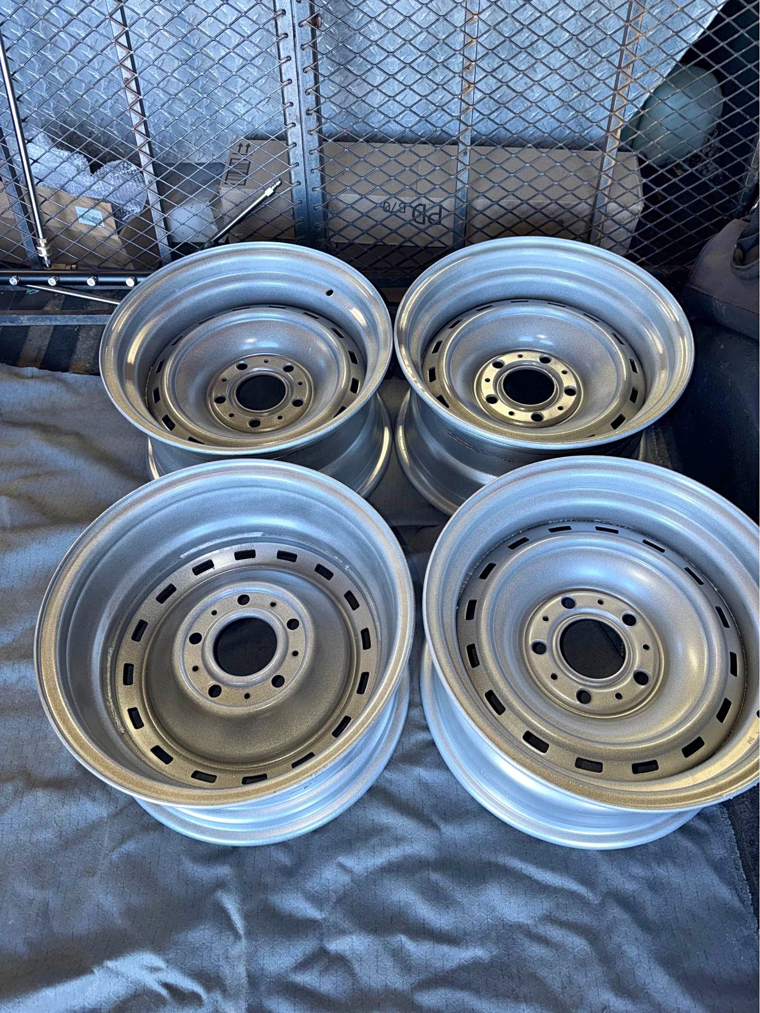 5x5 Chevy c10 15in stocks powder coated - Car Wheels, Tires & Parts ...