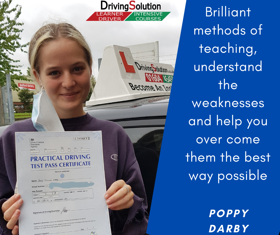 Congratulations and well done to Poppy... - Driving Solution