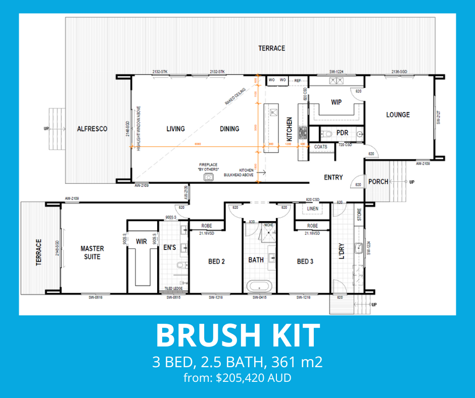 🏠 BRUSH KIT : 3 🛏, 2.5 🛁, 361 m2.... - Imagine Kit Homes