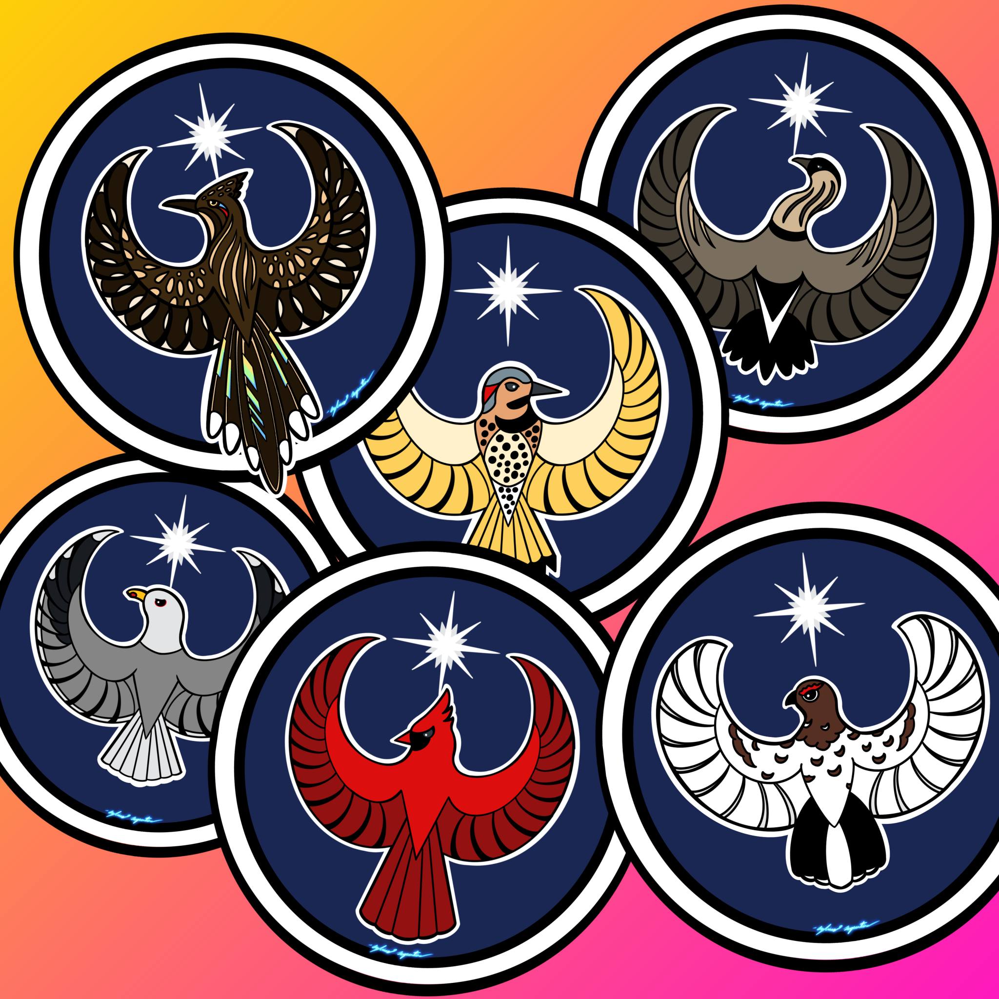 3 days. 28 drawings. 0 AI. I finished my State Bird Resistance emblems ...