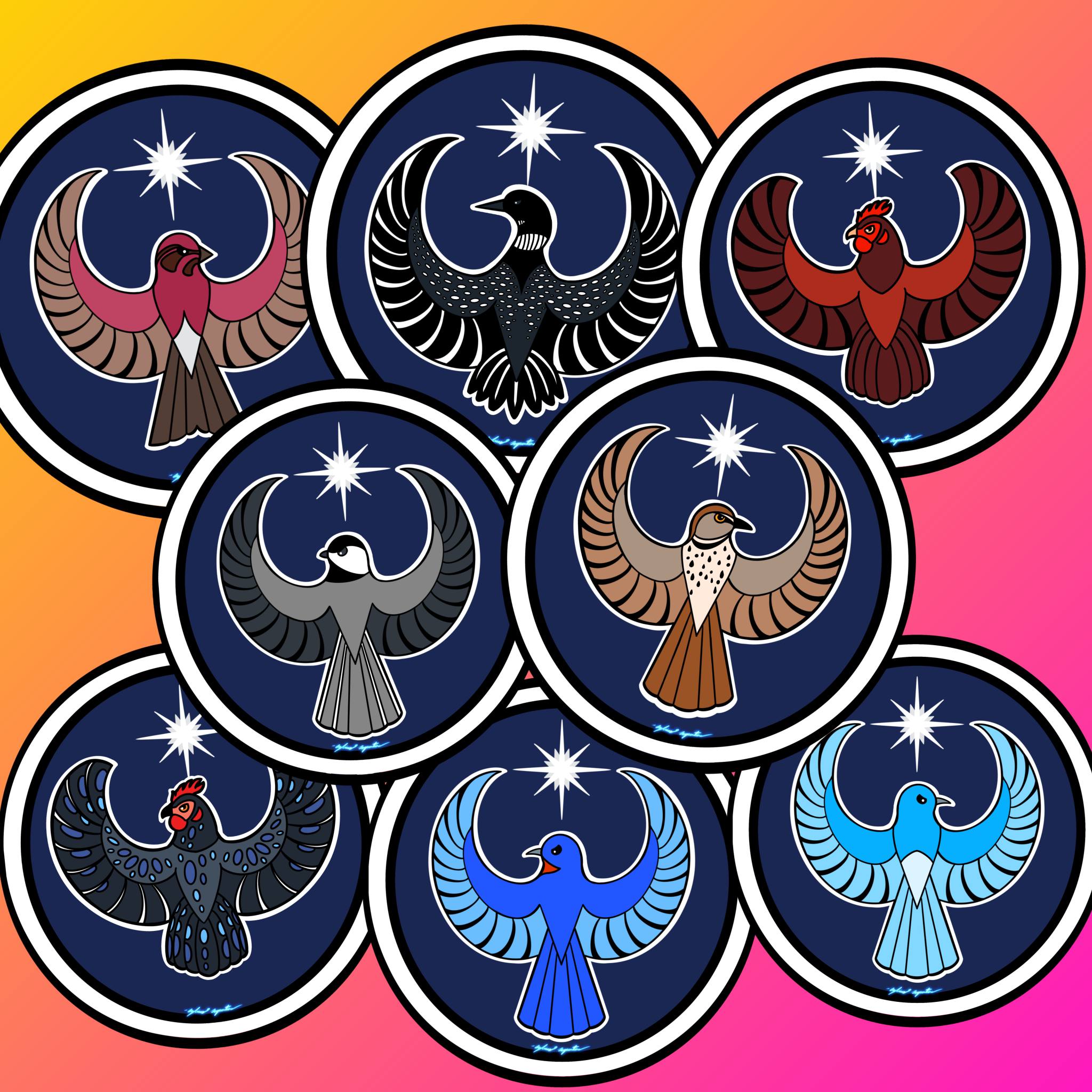 3 days. 28 drawings. 0 AI. I finished my State Bird Resistance emblems ...