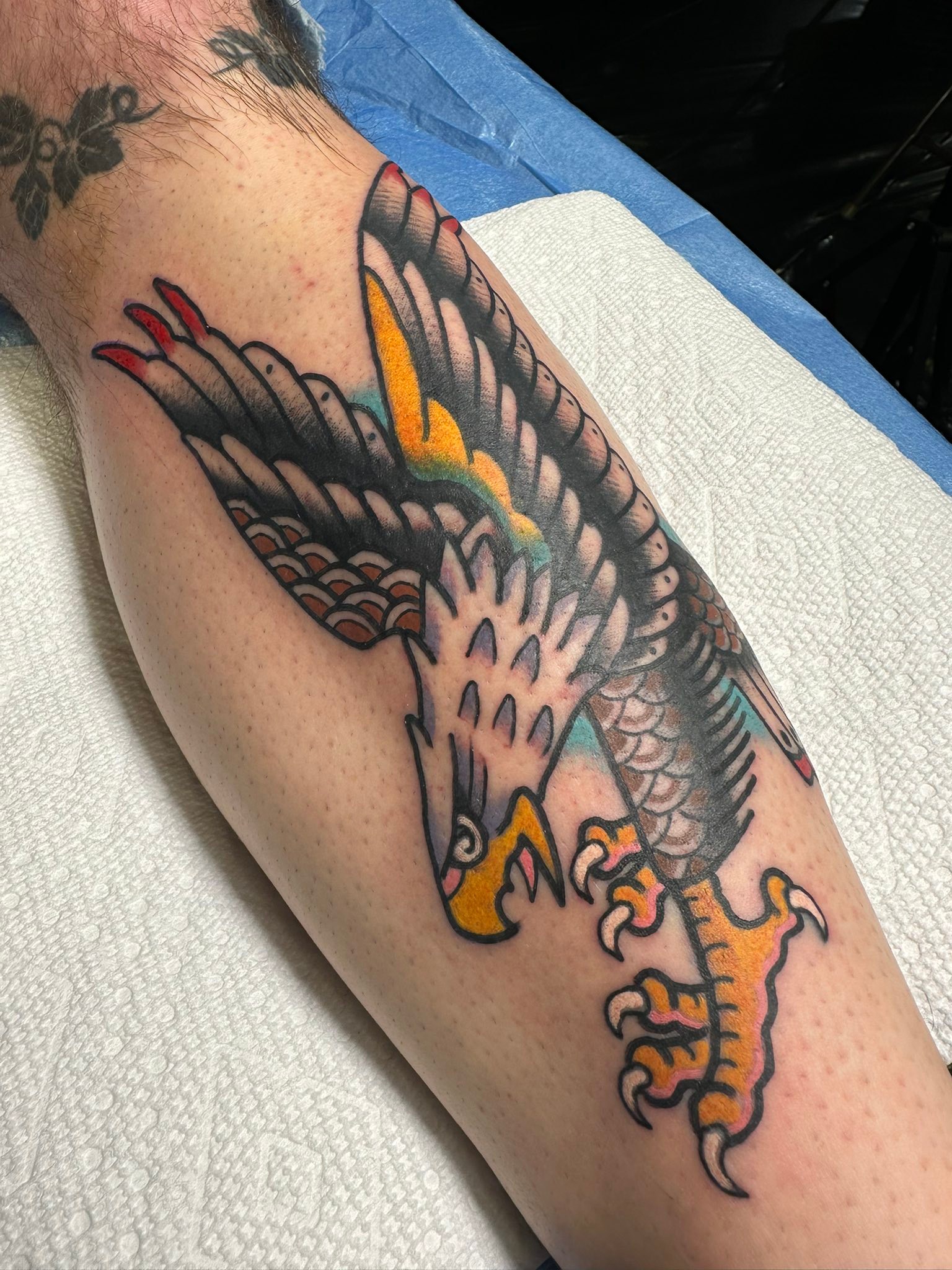 Billy White's American traditional tattoo at WV Expo