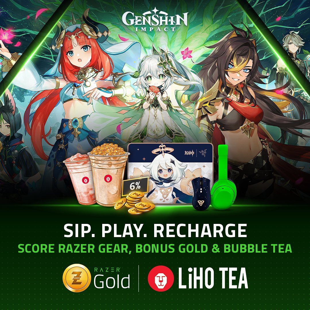 LiHO - SIP. PLAY. RECHARGE. WITH LiHO TEA x @RAZER GOLD AND WIN GENSHIN ...