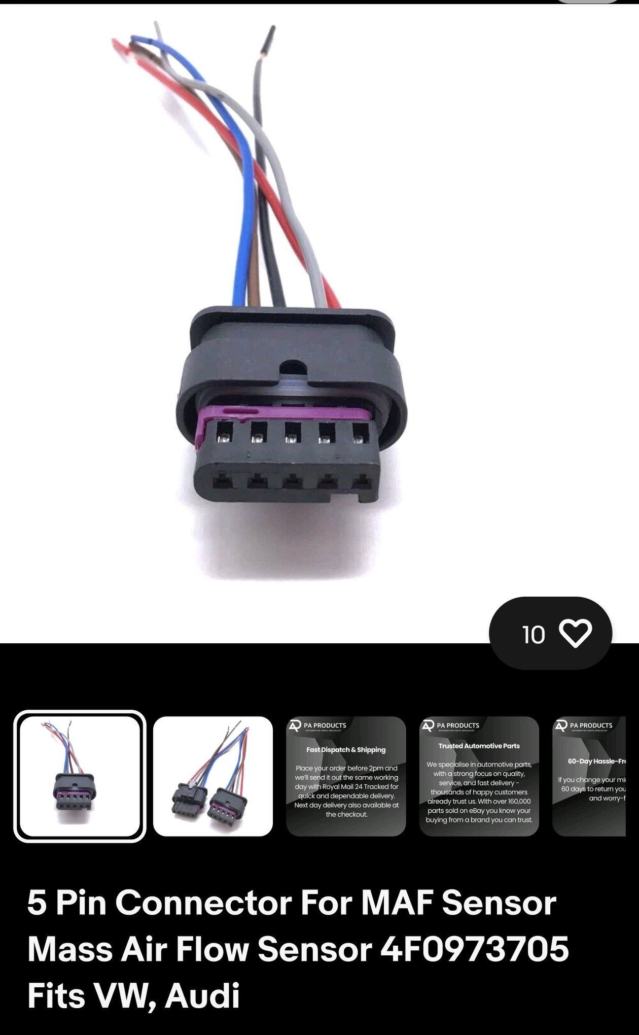 Ford Mass Air Flow MAF 24 Extension Harness Sensor Connector Harness 6