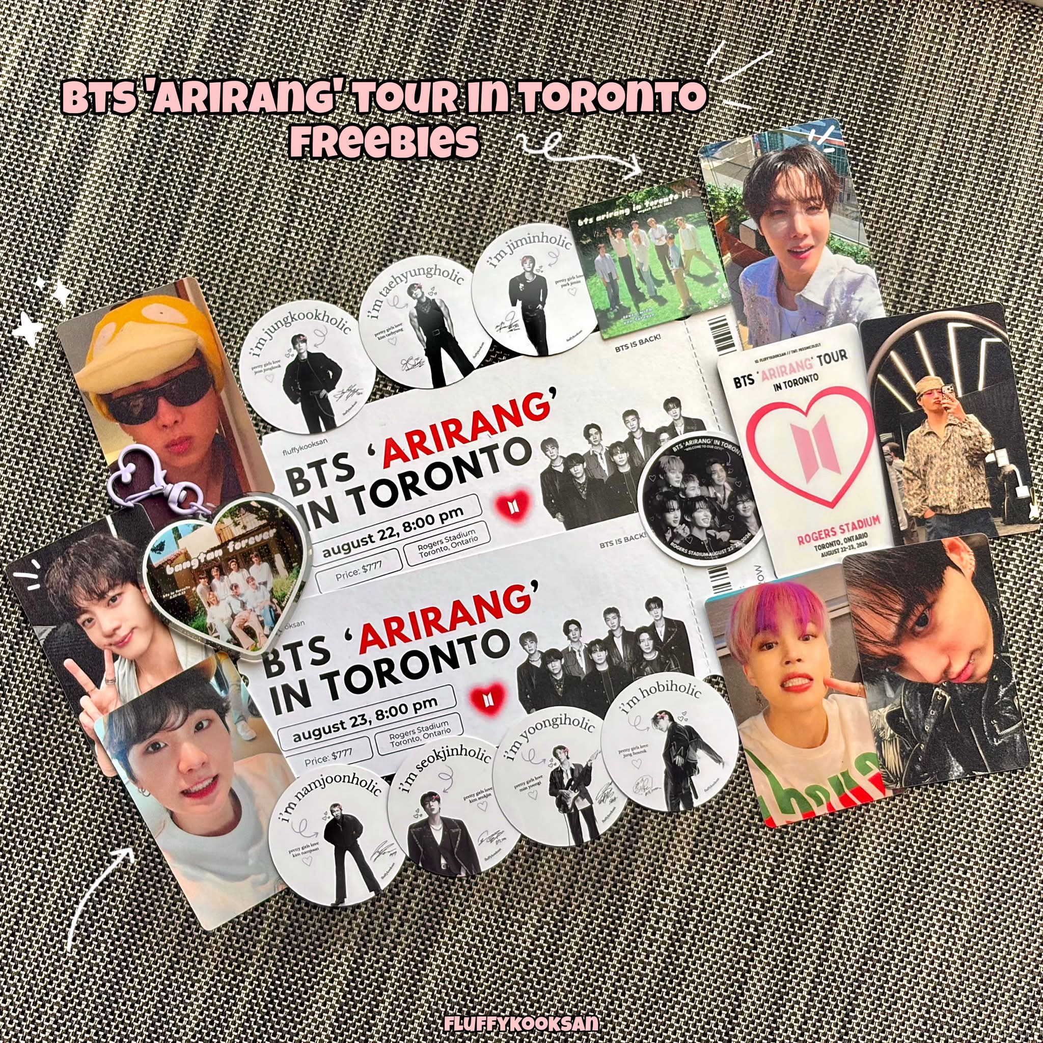 Free BTS keychains at gate 1 in Toronto, ON